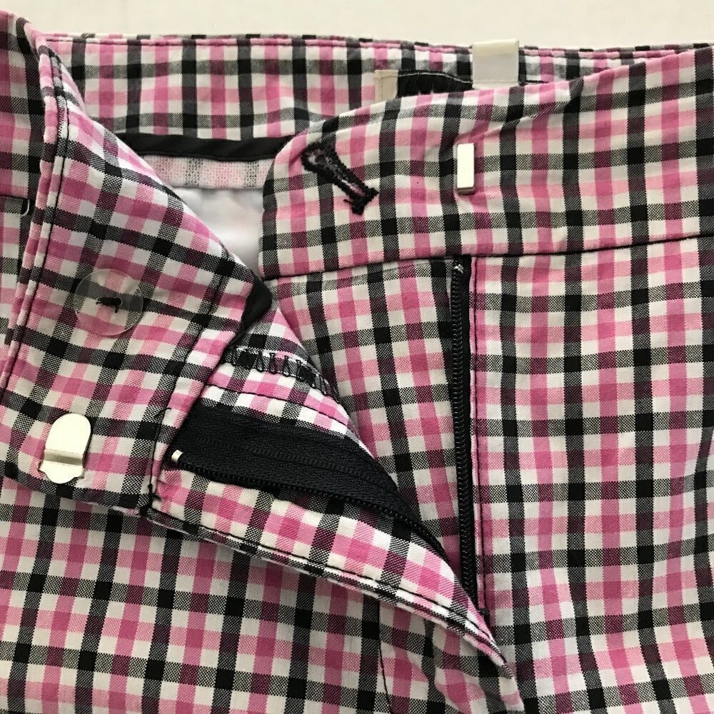 NWOT - Jones New York Sport Stretch Pink Plaid Check Bermuda Shorts - Picture 5 of 14